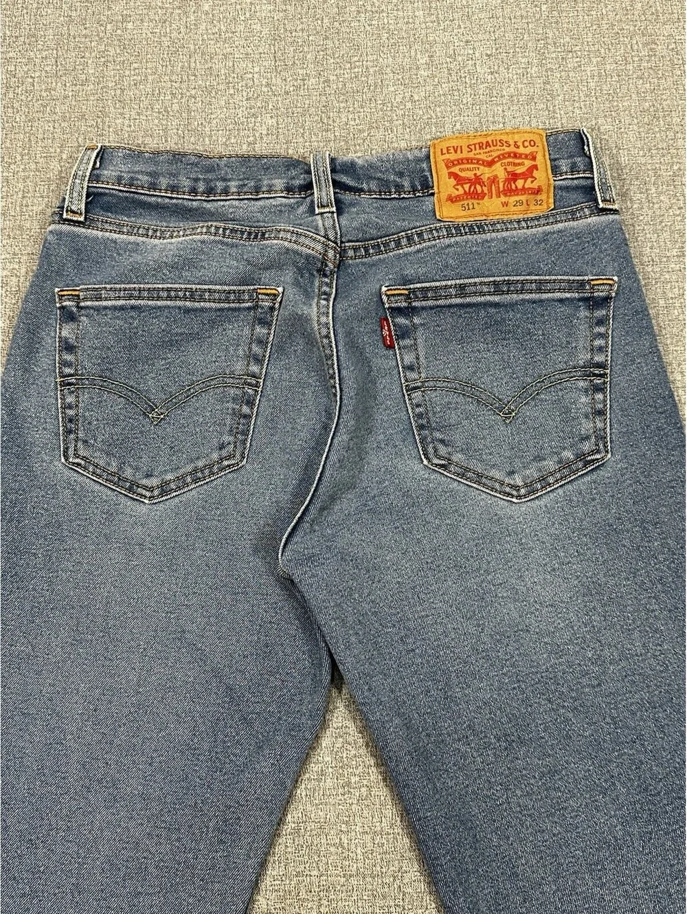 Levi’s 511 Slim Fit Jeans Men’s 28x27 Blue Denim Waterless Raw Hem